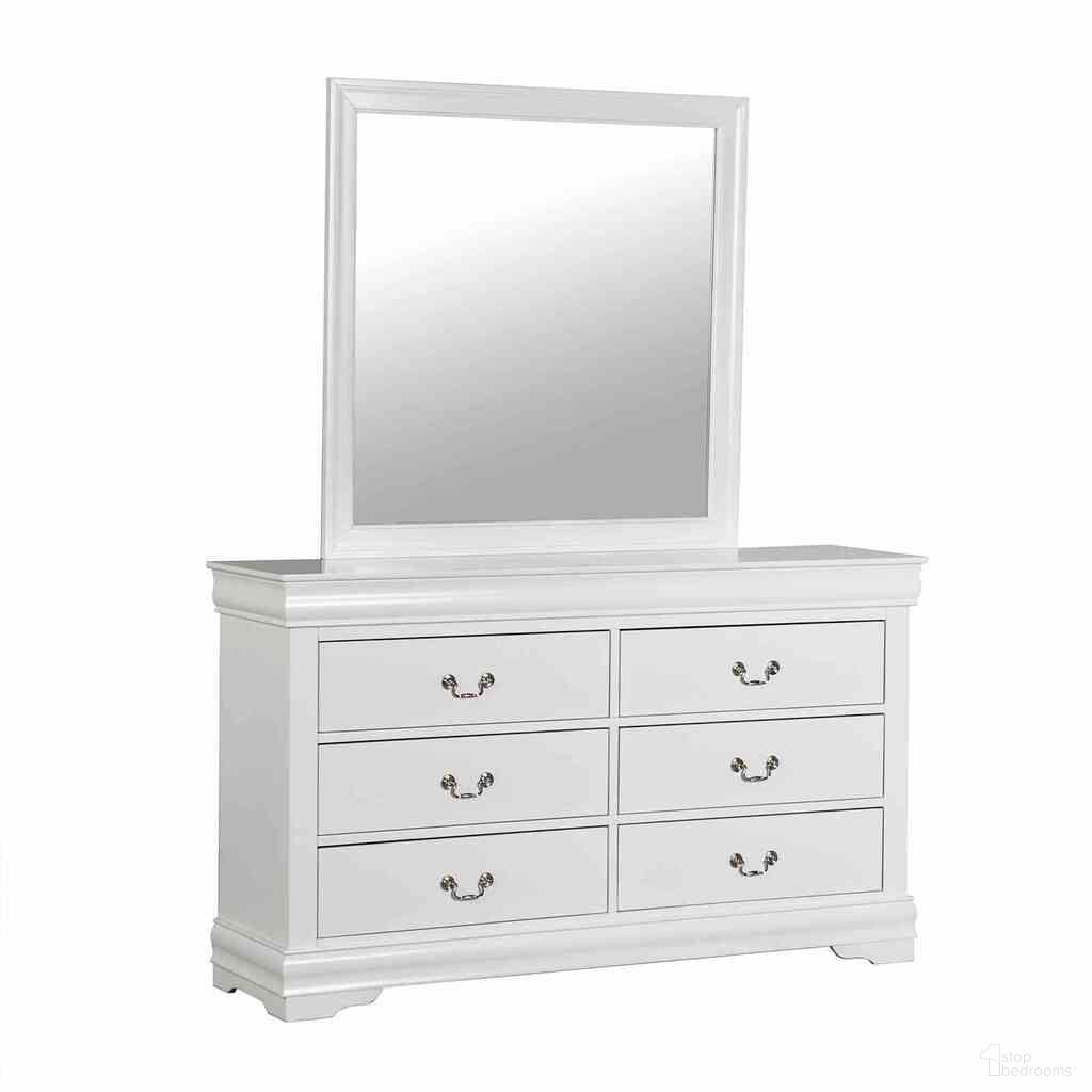 The appearance of Louis Philippe Mirror In White designed by Furniture of America in the transitional interior design. This white piece of furniture was selected by 1StopBedrooms from Louis Philippe Collection to add a touch of cosiness and style into your home. Sku: FM7866WH-M. Material: Solid Wood.