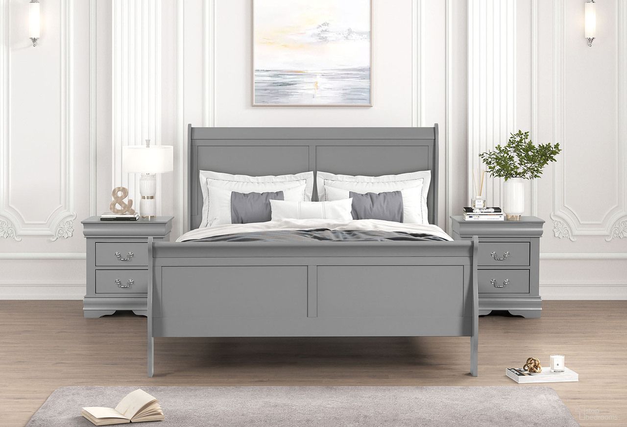 The appearance of Louis Philippe Queen Bed In Gray designed by Furniture of America in the transitional interior design. This gray piece of furniture was selected by 1StopBedrooms from Louis Philippe Collection to add a touch of cosiness and style into your home. Sku: FM7866GY-Q-HBFB;FM7866GY-Q-R. Bed Size: Queen. Material: Solid Wood.