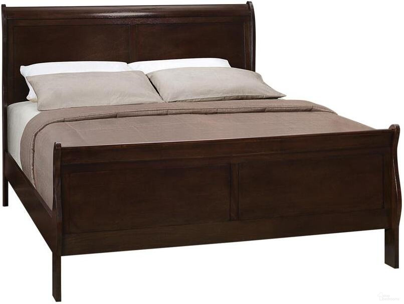 The appearance of Louis Philippe Full Panel Sleigh Bed Cappuccino designed by Coaster in the traditional interior design. This cappuccino piece of furniture  was selected by 1StopBedrooms from Louis Philippe Collection to add a touch of cosiness and style into your home. Sku: 202411FB1;202411FB2. Bed Type: Sleigh Bed. Material: Wood. Bed Size: Full.