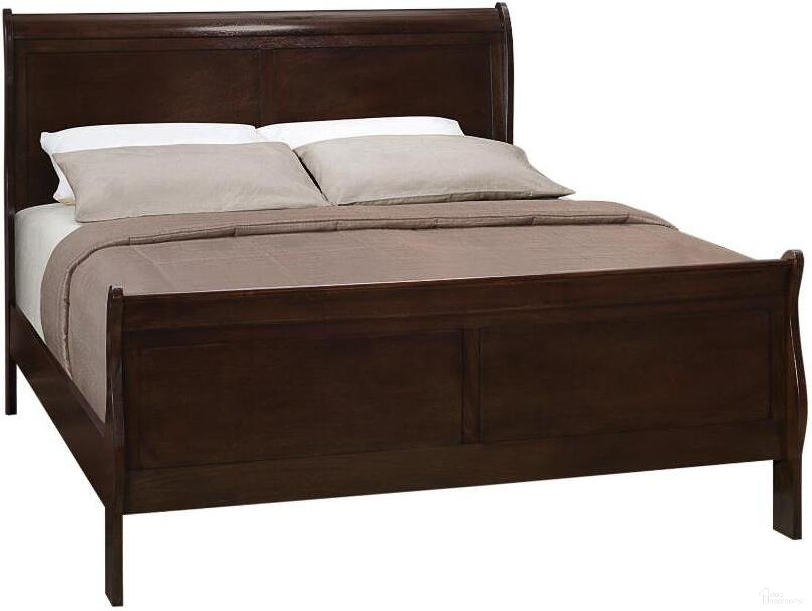 The appearance of Louis Philippe Queen Panel Sleigh Bed Cappuccino designed by Coaster in the traditional interior design. This cappuccino piece of furniture was selected by 1StopBedrooms from Louis Philippe Collection to add a touch of cosiness and style into your home. Sku: 202411QB1;202411QB2. Bed Type: Sleigh Bed. Material: Wood. Bed Size: Queen.