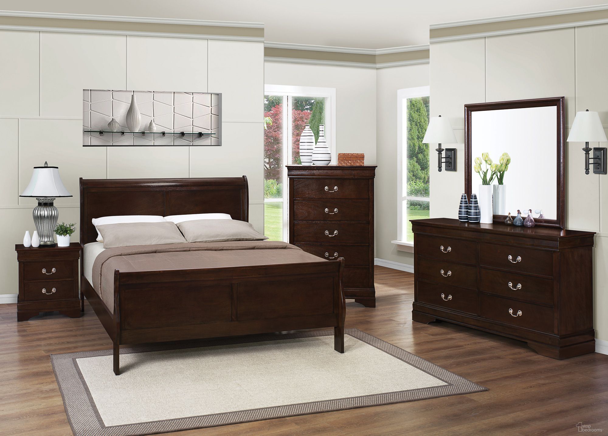 The appearance of Louis Philippe Sleigh Bedroom Set In Cappuccino designed by Coaster in the traditional interior design. This cappuccino piece of furniture was selected by 1StopBedrooms from Louis Philippe Collection to add a touch of cosiness and style into your home. Sku: 202411QB1;202411QB2;202412. Bed Type: Sleigh Bed. Material: Wood. Bed Size: Queen.