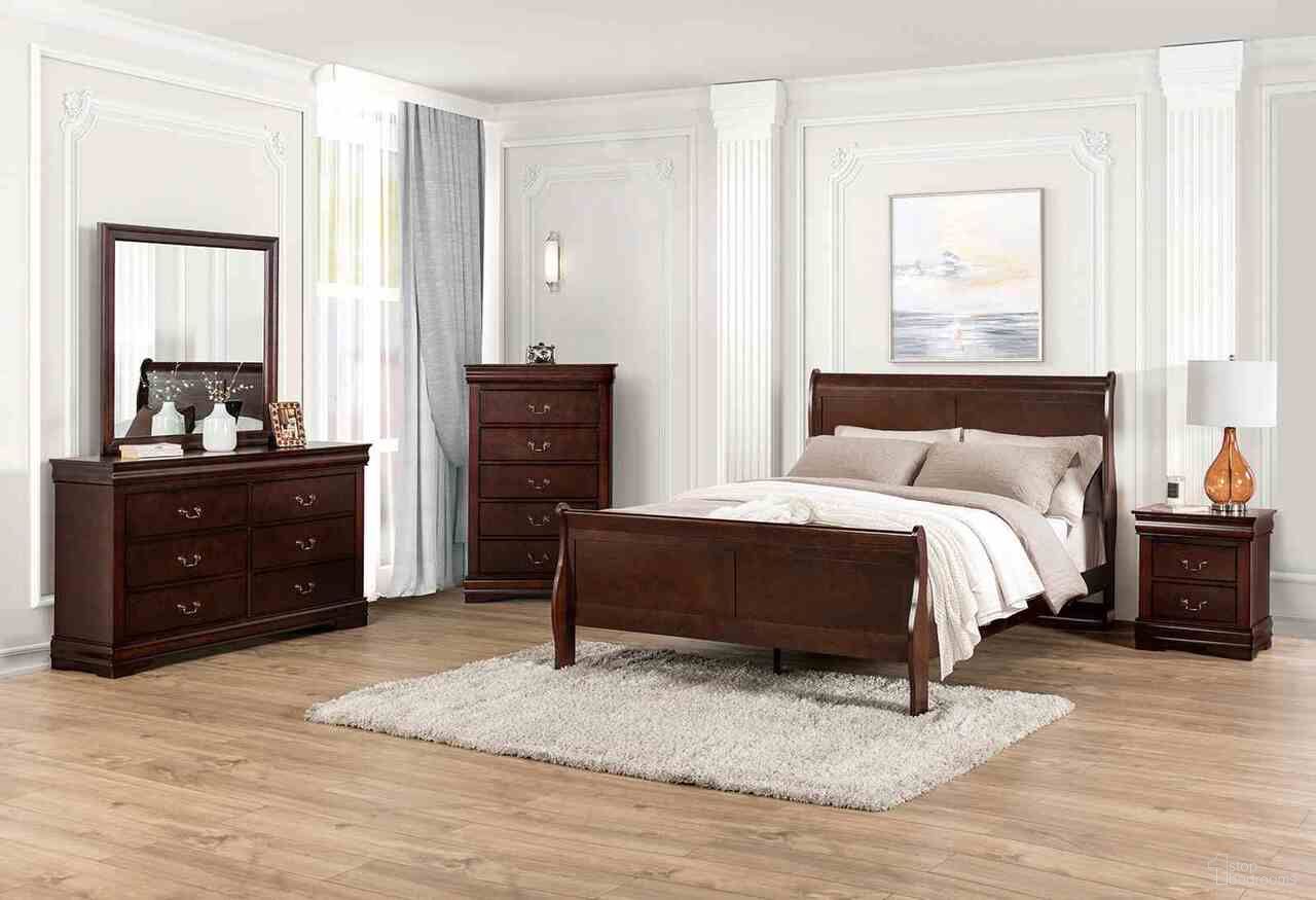 Louis Philippe Twin Bed In Dark Cherry