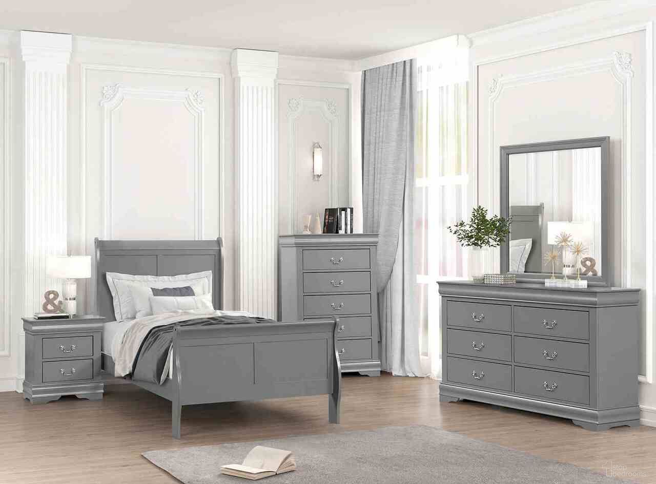 Louis Philippe Twin Bed In Gray