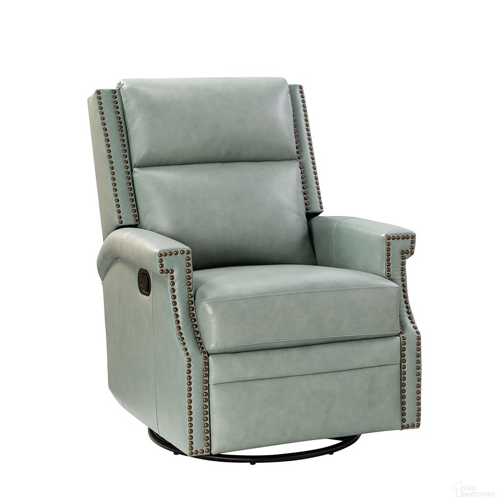 The appearance of Louise Genuine Leather Swivel Rocker Recliner In Sage designed by Karat Home in the modern / contemporary interior design. This sage piece of furniture  was selected by 1StopBedrooms from Louise Collection to add a touch of cosiness and style into your home. Sku: RCLB0412-SAGE. Material: Genuine Leather.
