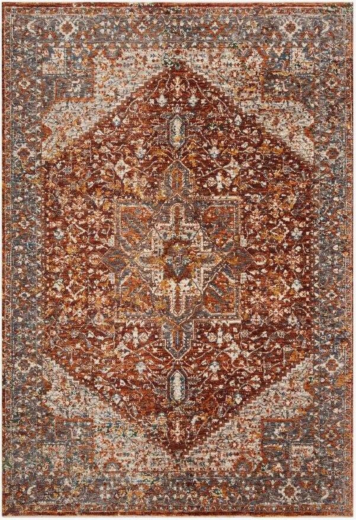 The appearance of Lourdes Rust/Multi 7'10" x 10' Rug designed by Loloi Rugs in the traditional interior design. This rust and multi piece of furniture  was selected by 1StopBedrooms from Lourdes Collection to add a touch of cosiness and style into your home. Sku: LOURLOU-02RUML7AA0. Material: Polyester.
