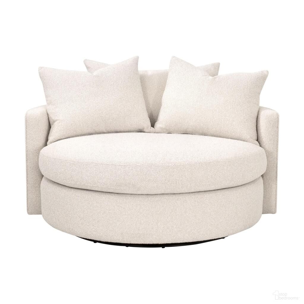 Lourne Grand Swivel Sofa Chair In Gellar Linen