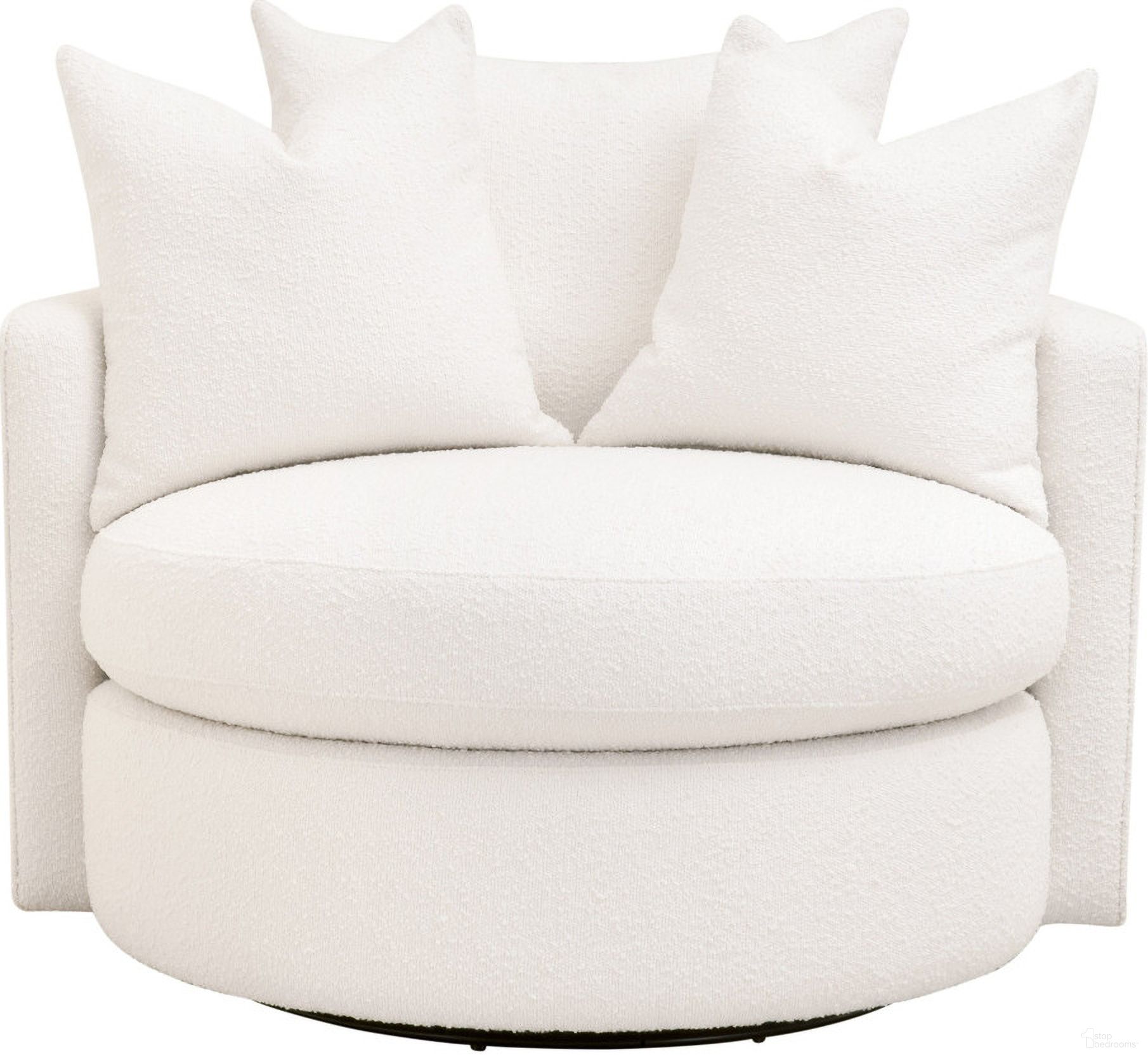 The appearance of Lourne Petite LiveSmart Boucle Swivel Sofa Chair In Snow designed by Essentials For Living in the transitional interior design. This snow piece of furniture was selected by 1StopBedrooms from Stitch & Hand Collection to add a touch of cosiness and style into your home. Sku: 6644-P.BOU-SNO. Material: MDF.