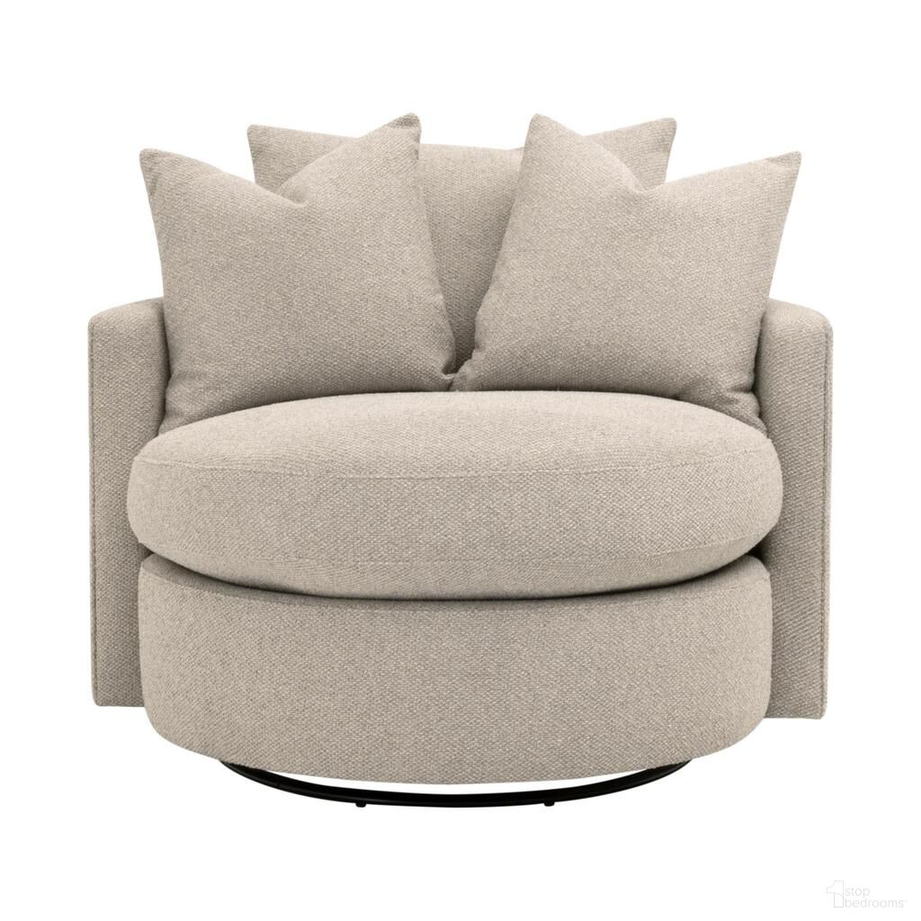 Lourne Petite Swivel Sofa Chair In Gellar Jute