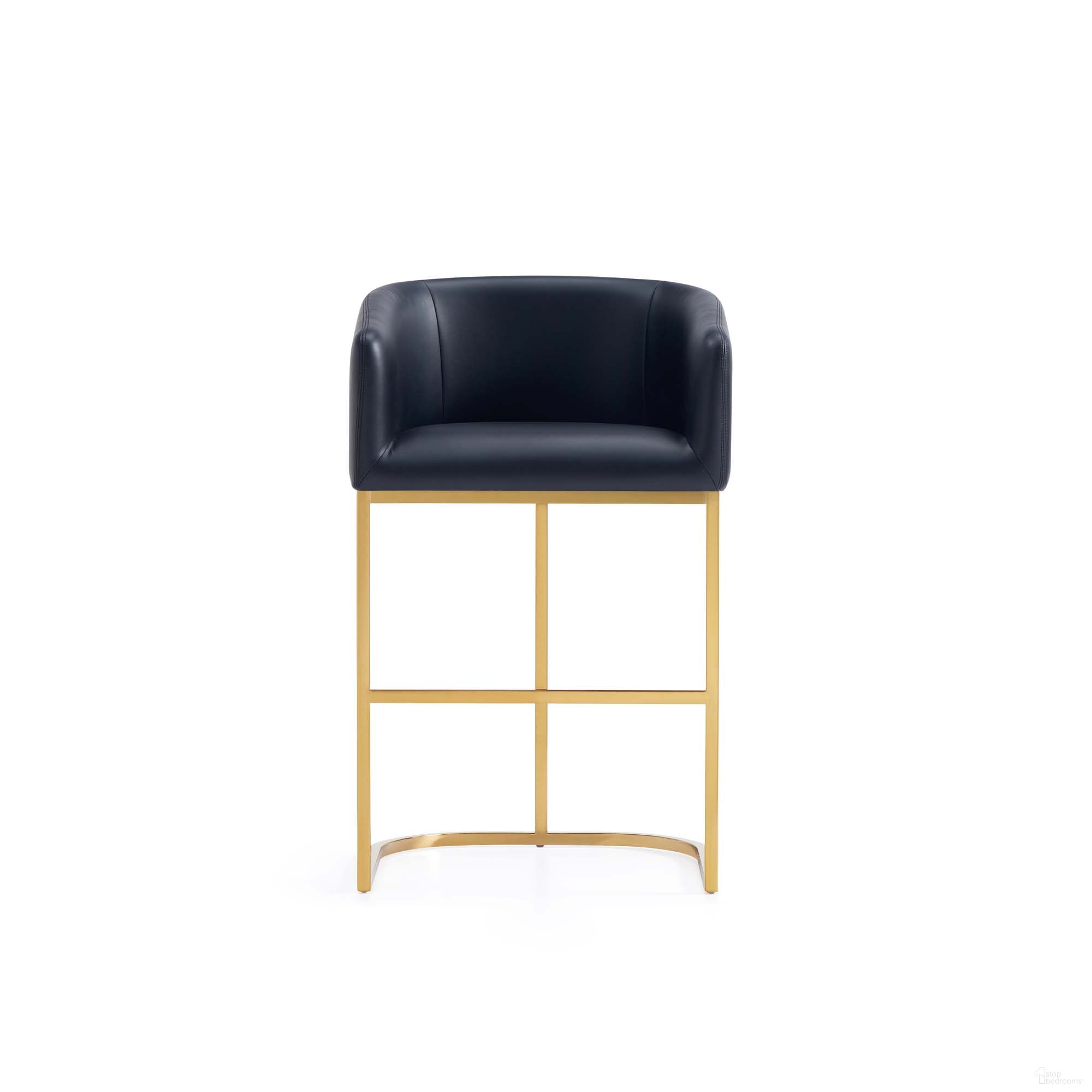 The appearance of Louvre Counter Stool In Black designed by Manhattan Comfort in the transitional interior design. This black piece of furniture was selected by 1StopBedrooms from Louvre Collection to add a touch of cosiness and style into your home. Sku: CS009-BK. Material: Stainless Steel.