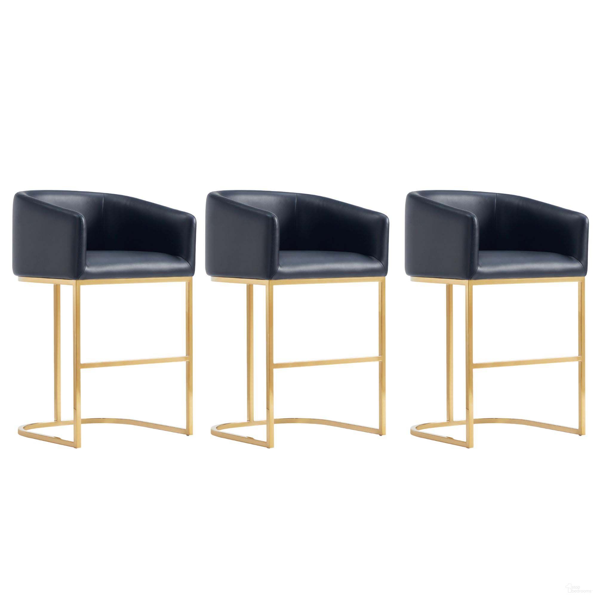 The appearance of Louvre Counter Stool Set of 3 In Black designed by Manhattan Comfort in the transitional interior design. This black piece of furniture was selected by 1StopBedrooms from Louvre Collection to add a touch of cosiness and style into your home. Sku: CS009-BK;CS009-BK;CS009-BK. Material: Stainless Steel.