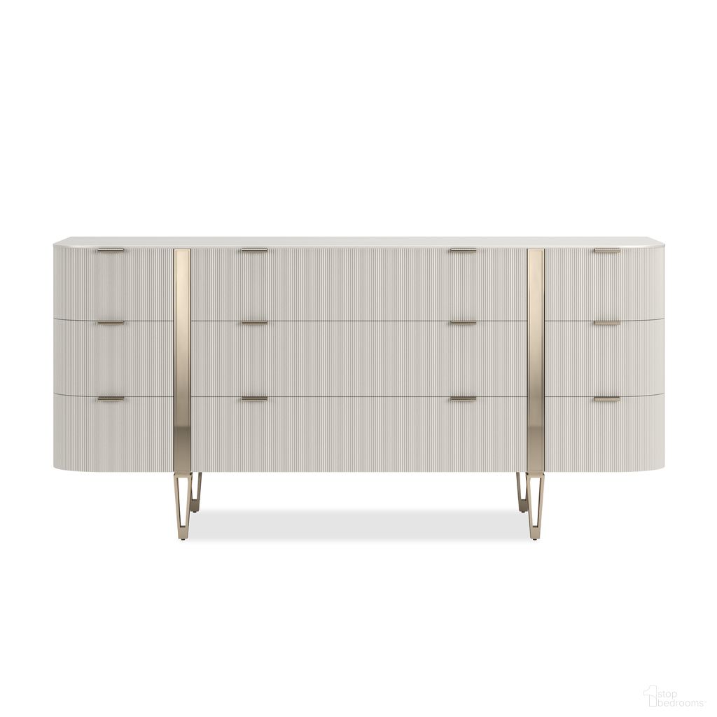 The appearance of Love At First Sight Dresser In Cream designed by Caracole in the modern / contemporary interior design. This cream piece of furniture was selected by 1StopBedrooms from Love At First Sight Collection to add a touch of cosiness and style into your home. Sku: CLA-424-036. Material: Resin.
