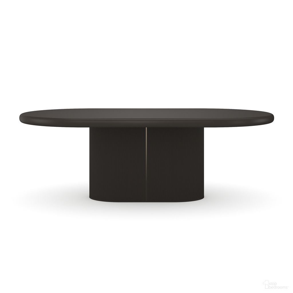 The appearance of Love Dining Table In Brown designed by Caracole in the modern / contemporary interior design. This brown piece of furniture  was selected by 1StopBedrooms from Love Dining Collection to add a touch of cosiness and style into your home. Sku: CLA-024-206B;CLA-024-206T. Table Base Style: Pedestal. Table Top Shape: Oval. Material: Resin. Size: 48" x 92".