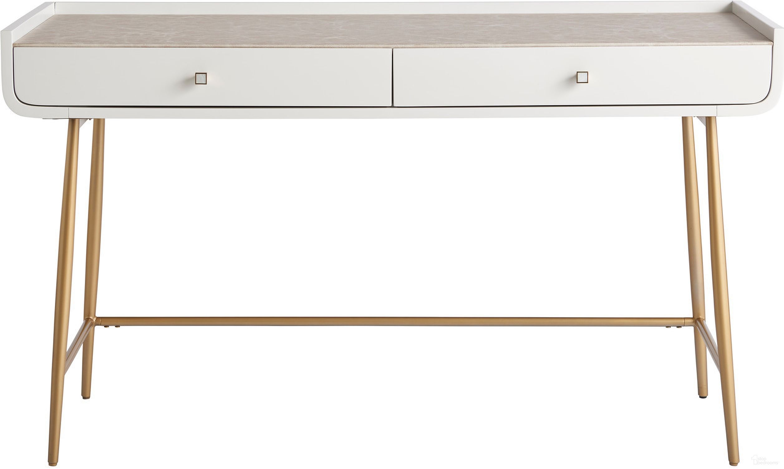 The appearance of Love Joy Bliss White Lacquer Allure Vanity Desk designed by Universal in the transitional interior design. This white piece of furniture  was selected by 1StopBedrooms from Love Joy Bliss Collection to add a touch of cosiness and style into your home. Sku: 956813. Material: Wood.