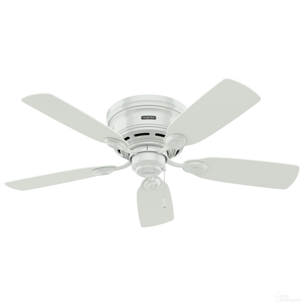 Low Profile 42 Inch Ceiling Fan and Pull Chain In White and Snow White