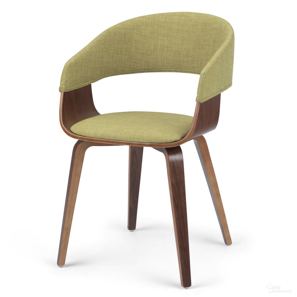 The appearance of Lowell Linen Look Fabric Bentwood Dining Chair In Acid Green designed by Simpli Home in the transitional interior design. This acid green piece of furniture  was selected by 1StopBedrooms from Lowell Collection to add a touch of cosiness and style into your home. Sku: AXCLOW-AGN. Material: Linen. Chair Type: Arm Chair.