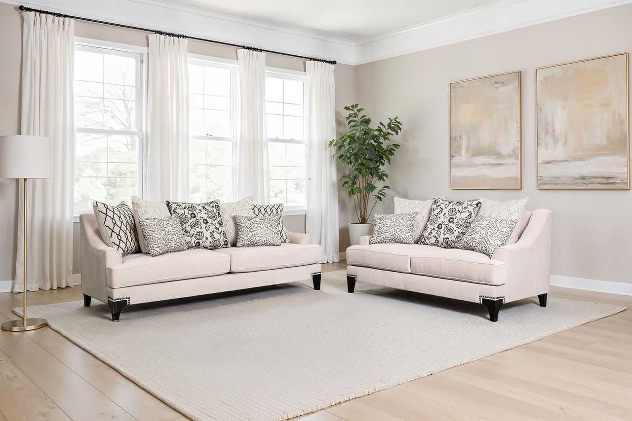 Lowell Living Room Set In Taupe