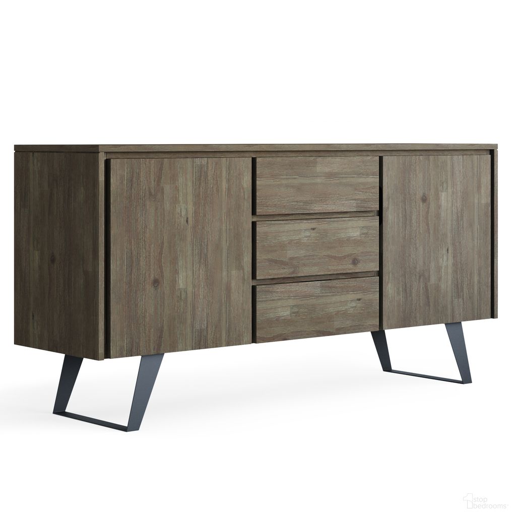 The appearance of Lowry Solid Acacia Wood Sideboard Buffet In Distressed Grey designed by Simpli Home in the modern / contemporary interior design. This distressed grey piece of furniture was selected by 1StopBedrooms from Lowry Collection to add a touch of cosiness and style into your home. Sku: AXCLRY-10GR. Material: Acacia.