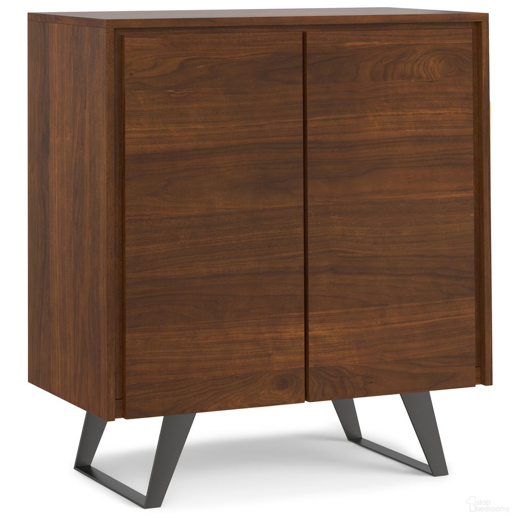 The appearance of Lowry Solid Wood Medium Storage Cabinet In Walnut Veneer designed by Simpli Home in the modern / contemporary interior design. This walnut veneer piece of furniture was selected by 1StopBedrooms from Lowry Collection to add a touch of cosiness and style into your home. Sku: AXCLRY-06-WAL. Material: Walnut Veneer.