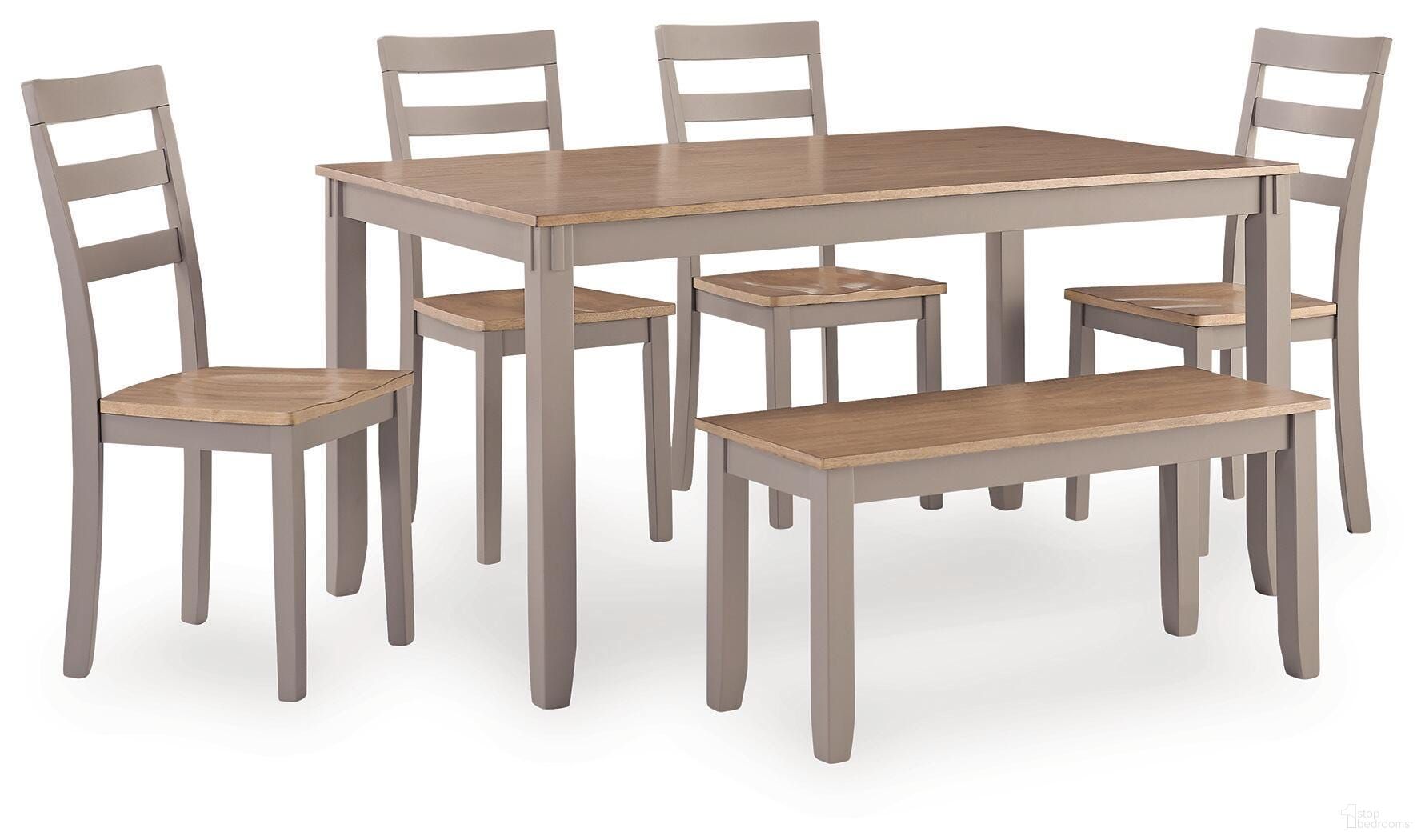 Loyander Dining Room Set In Natural and Gray
