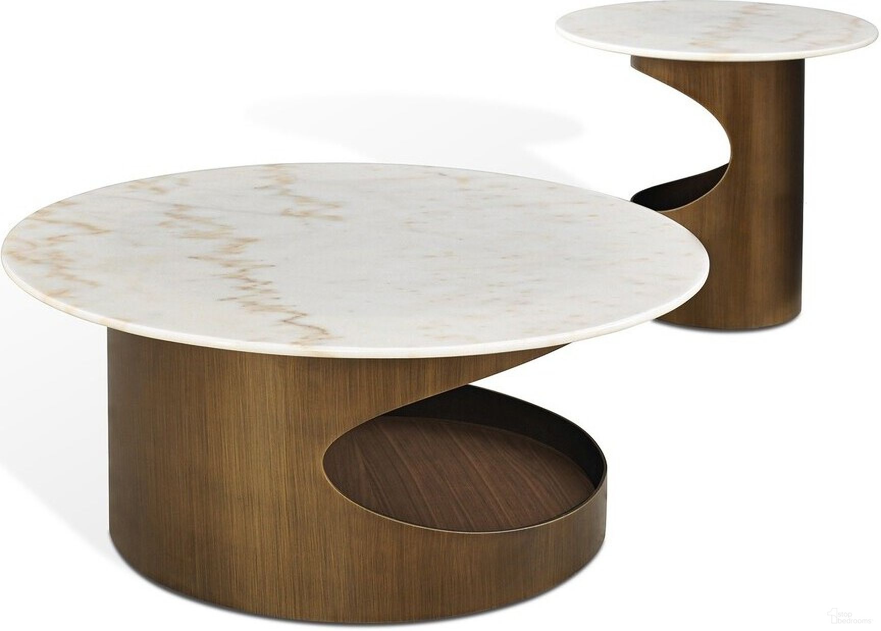 LP 469E Coffee Table In Walnut and White