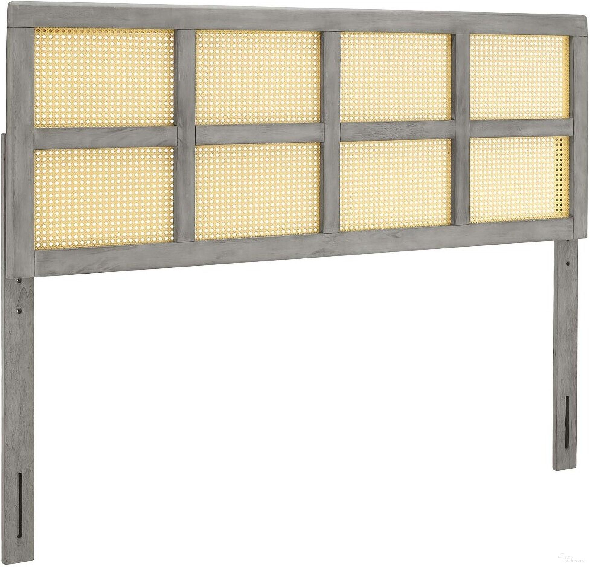 Luana Cane Queen Headboard In Gray