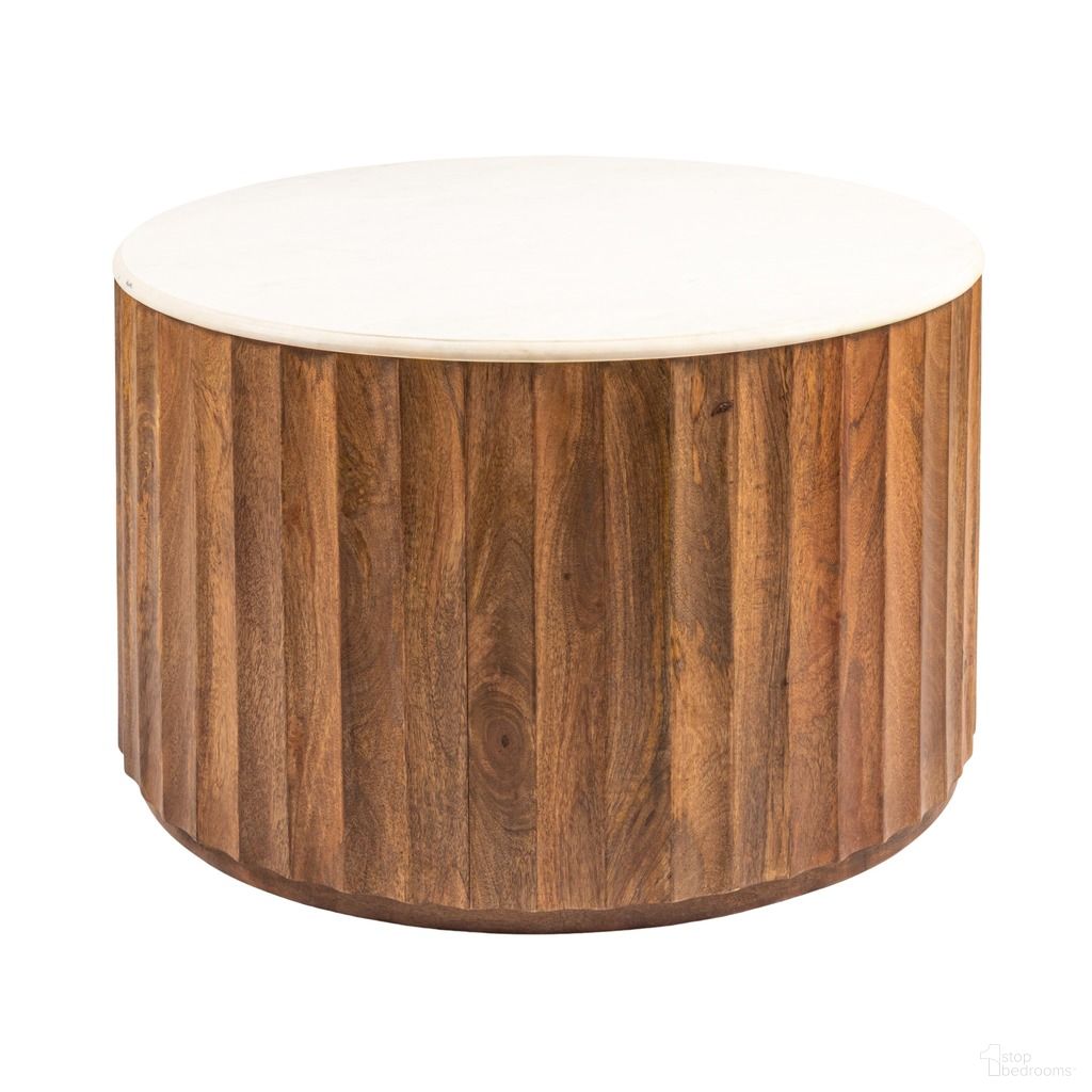 The appearance of Luca Round Mango Wood Fluted Coffee Table with Marble Top In Black designed by Rowena Interiors in the modern / contemporary interior design. This black piece of furniture  was selected by 1StopBedrooms from Luca Collection to add a touch of cosiness and style into your home. Sku: EC2063. Material: Wood.