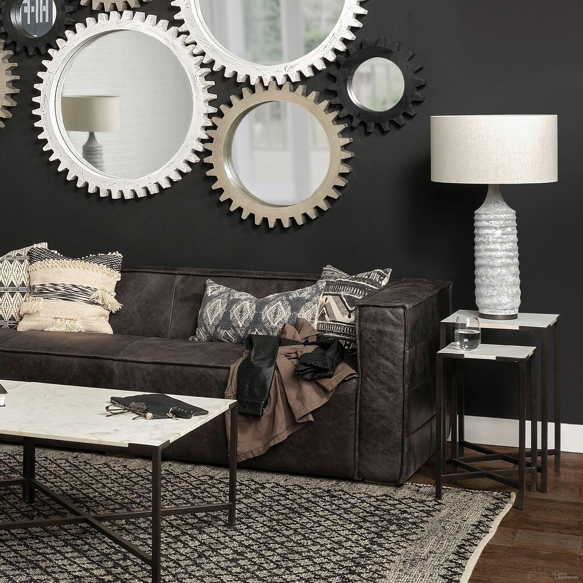 The appearance of Lucas Occasional Table Set In Black and White designed by Mercana in the modern / contemporary interior design. This black and white piece of furniture was selected by 1StopBedrooms from Lucas Collection to add a touch of cosiness and style into your home. Sku: 68239;68240. Material: Iron.
