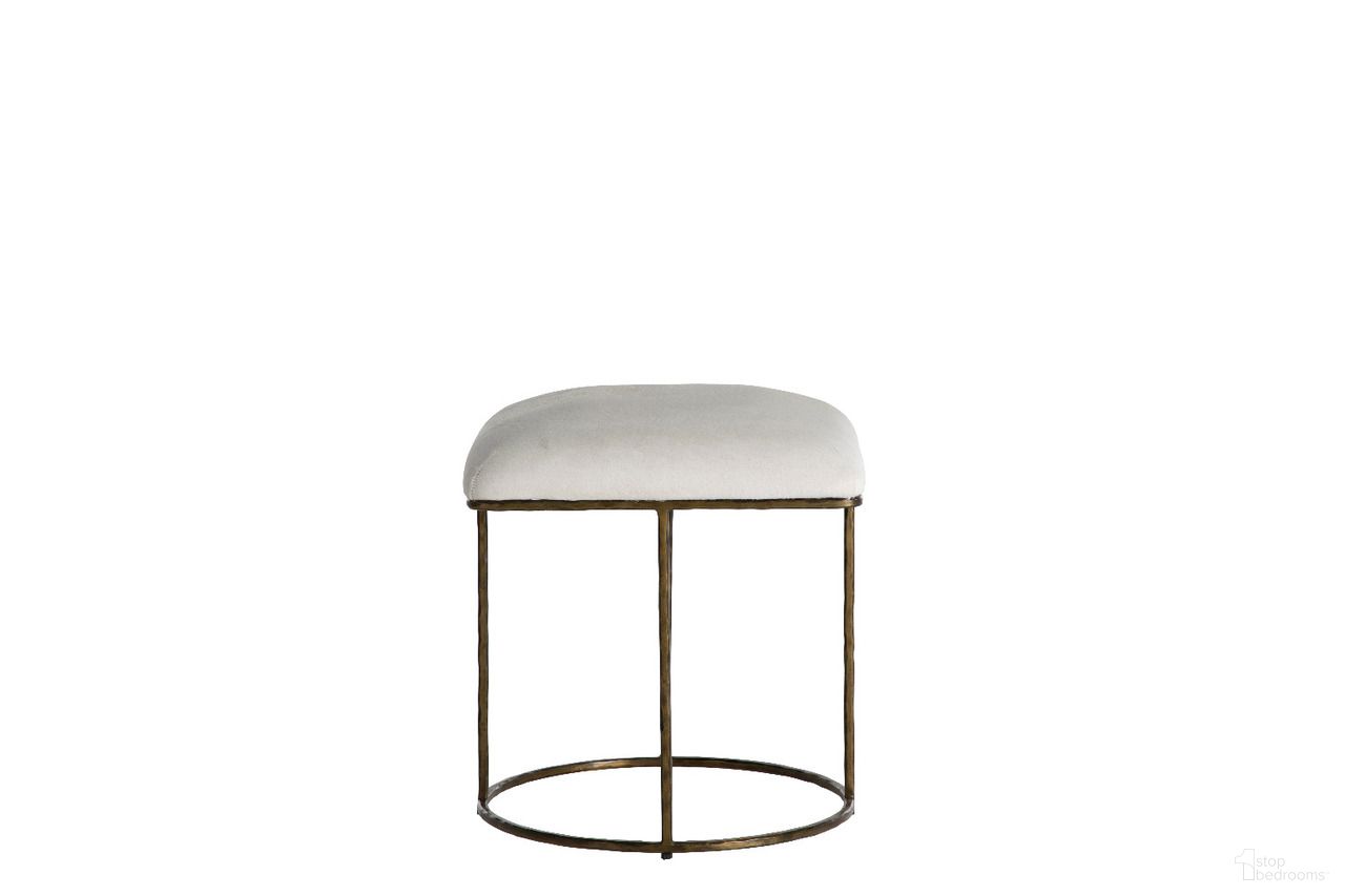 The appearance of Lucas Stool In Antique Aged Brass and Natural Ivory designed by Gabby in the transitional interior design. This antique aged brass/natural ivory piece of furniture was selected by 1StopBedrooms from Lucas Collection to add a touch of cosiness and style into your home. Sku: SCH-175125. Material: Iron.
