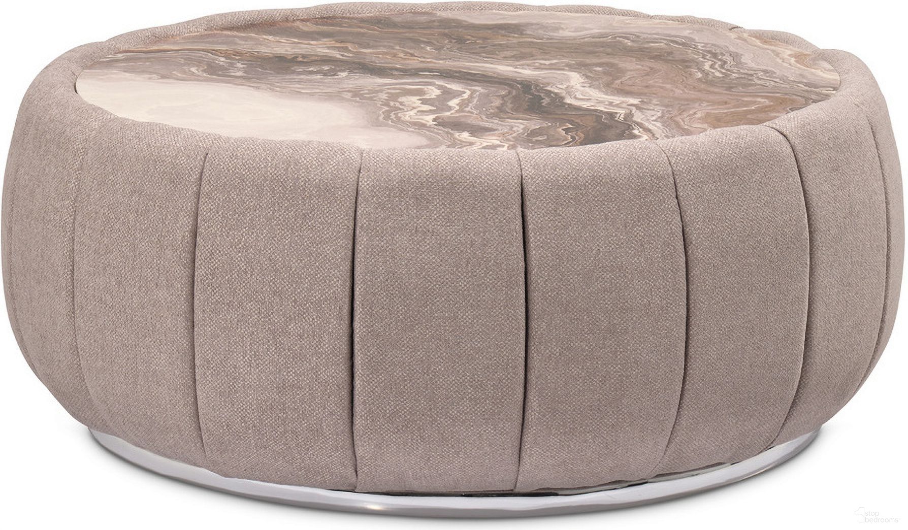 The appearance of Lucca Cocktail Table In Silver designed by Michael Amini in the transitional interior design. This silver piece of furniture  was selected by 1StopBedrooms from Lucca Collection to add a touch of cosiness and style into your home. Sku: LFR-LUCA201-808. Material: Plywood.