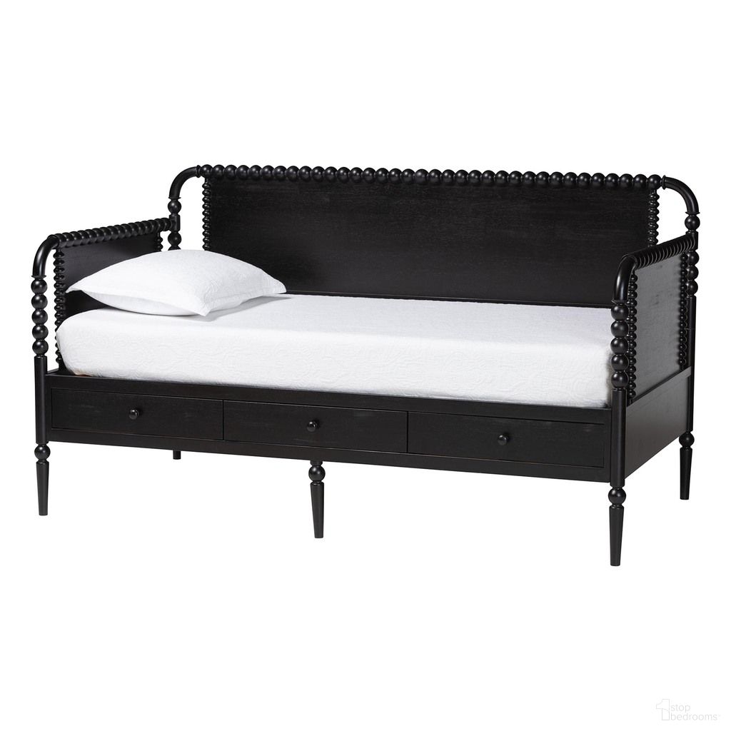 Lucera 3-Drawer Twin Daybed with Bobbin Frame In Black
