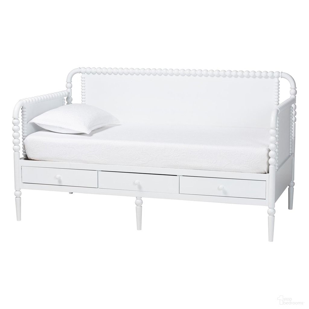 Lucera 3-Drawer Twin Daybed with Bobbin Frame In White