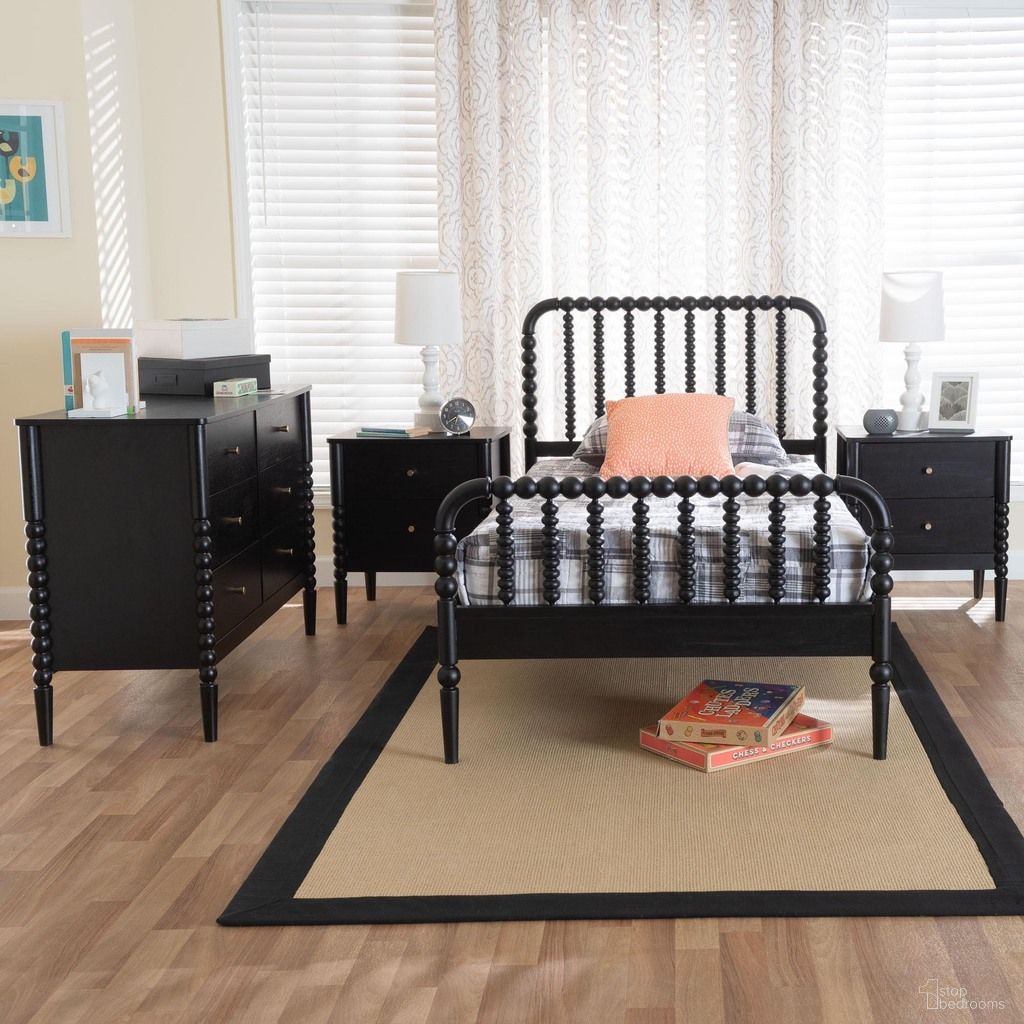 Lucera Bobbin 4-Piece Twin Bedroom Set In Black