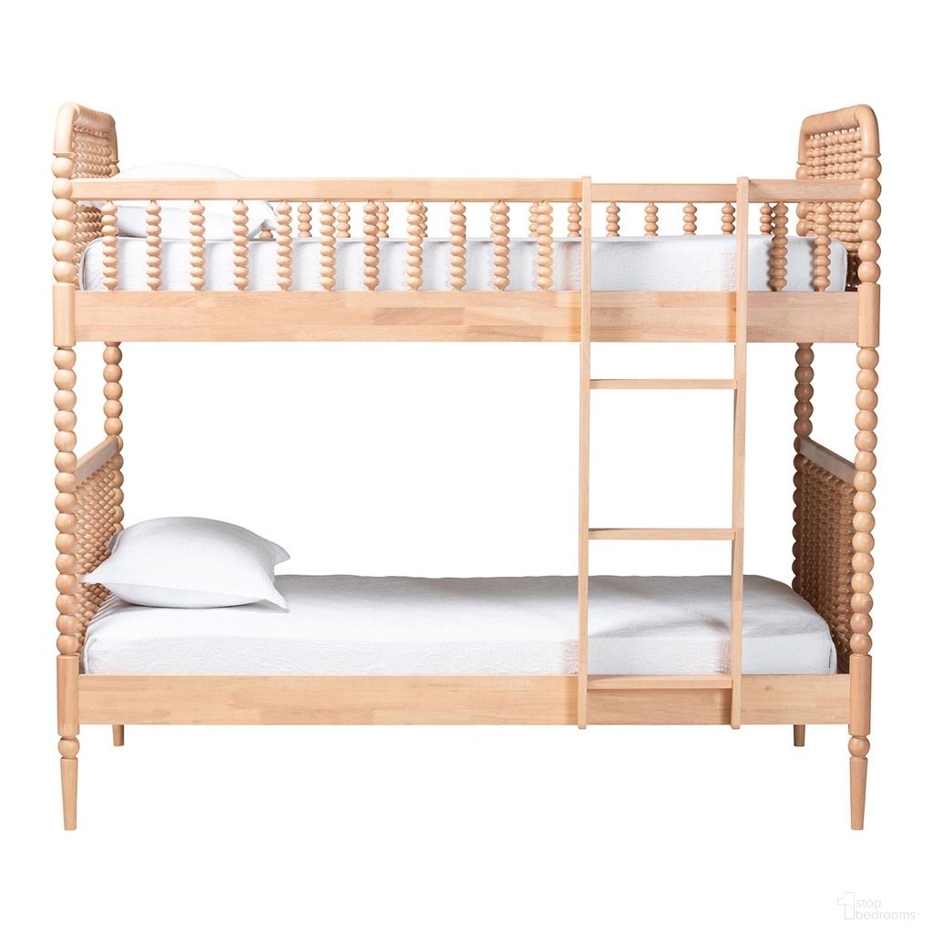 Lucera Bobbin Bunk Bed with Ladder In Beech Brown