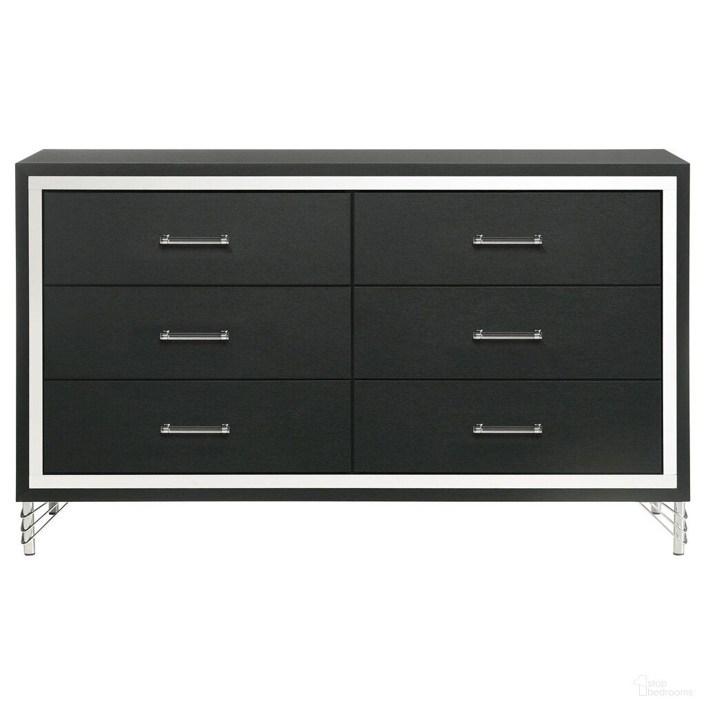 The appearance of Lucia 6-Drawer Dresser Cabinet In Black designed by Coaster in the modern / contemporary interior design. This black piece of furniture was selected by 1StopBedrooms from Lucia Collection to add a touch of cosiness and style into your home. Sku: 224993. Material: Metal.