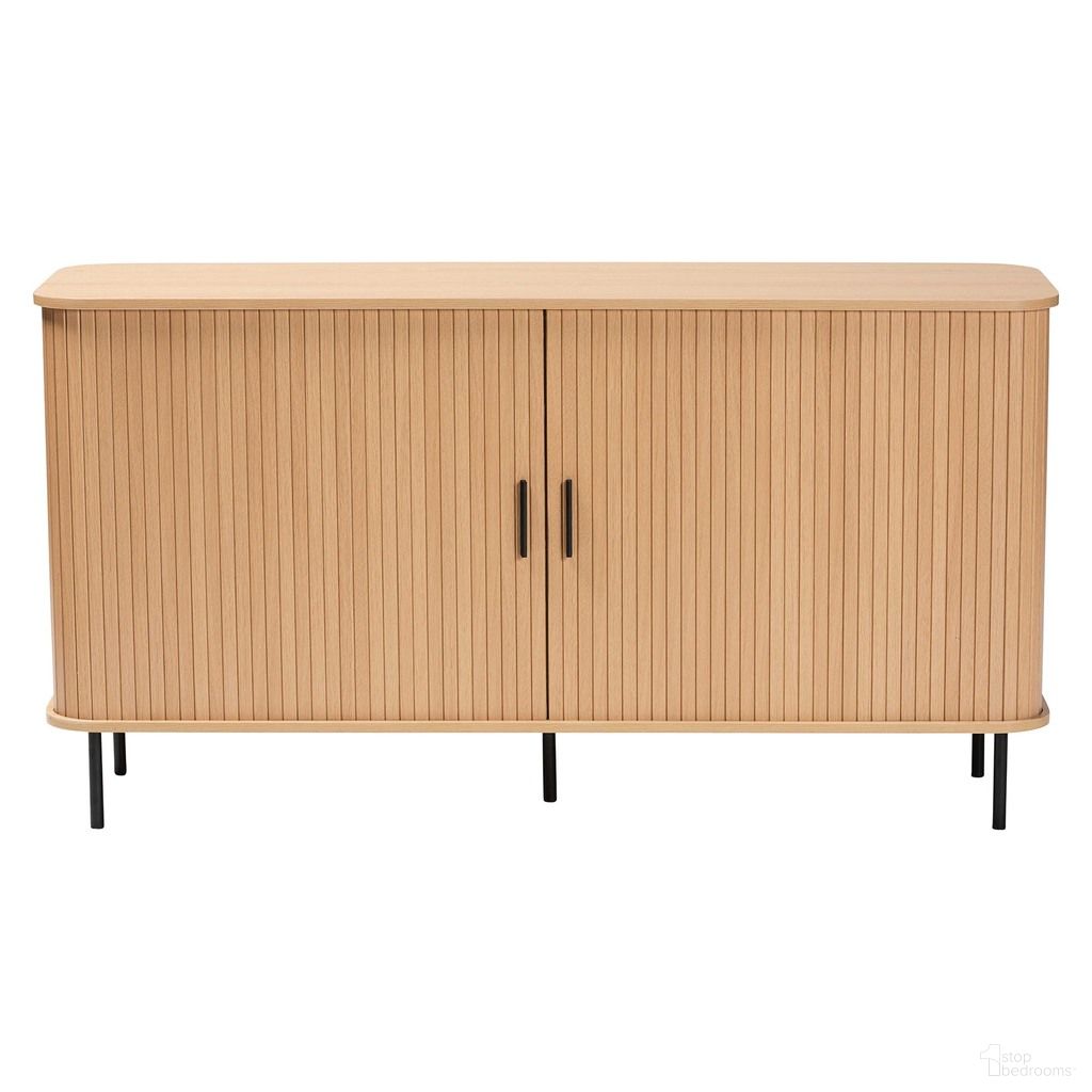 Lucia Fluted Wood 55 Inch Wide Sideboard In Light Oak