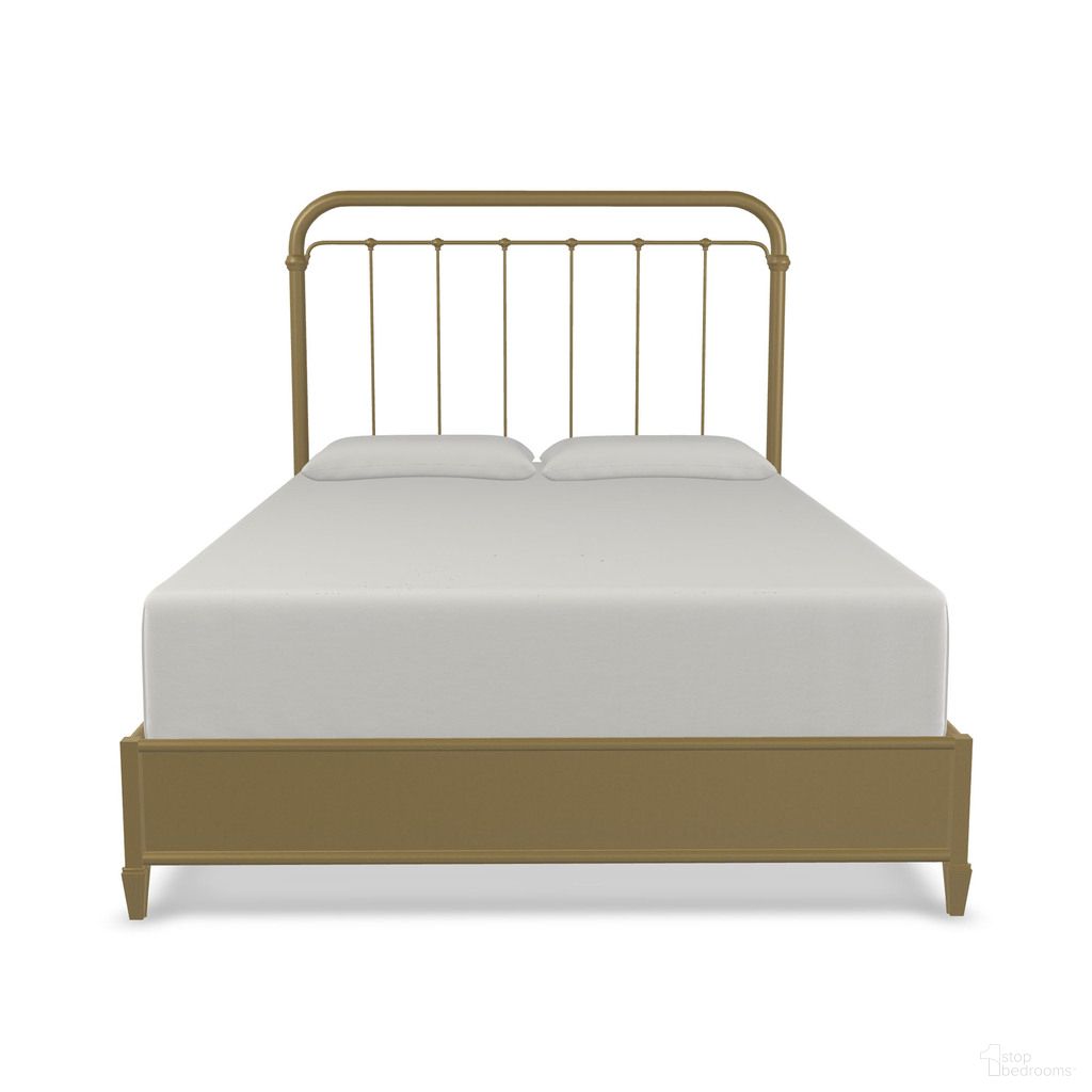 The appearance of Lucia King Headboard with Metal Surround In Milky Gold designed by Wesley Allen in the transitional interior design. This milky gold piece of furniture was selected by 1StopBedrooms from Lucia Collection to add a touch of cosiness and style into your home. Sku: 1001-HB-MS-7-OGD. Bed Size: King. Material: Iron.