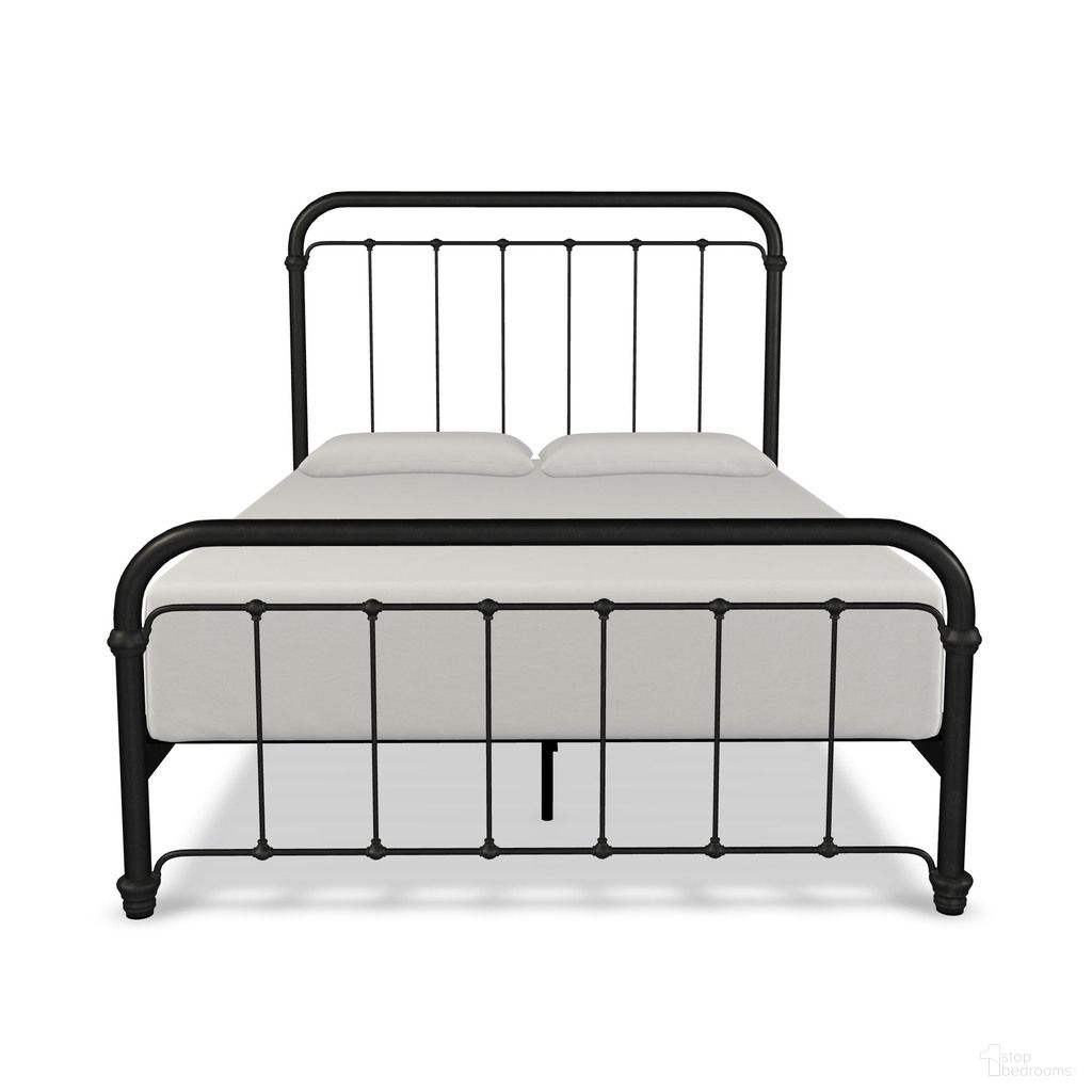 Lucia Queen Complete Bed with Metal Profile and Platform In Weathered Iron