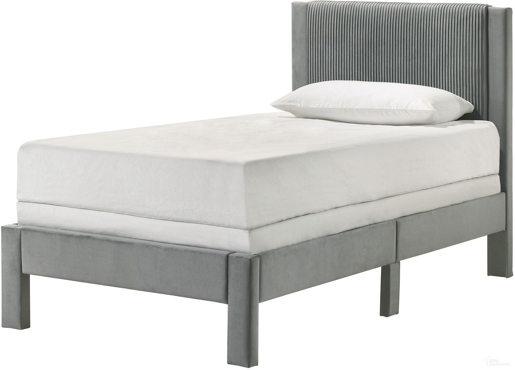 The appearance of Lucia Twin Bed In Light Grey designed by Crown Mark in the transitional interior design. This light grey piece of furniture was selected by 1StopBedrooms from Lucia Collection to add a touch of cosiness and style into your home. Sku: 5097LG-T. Bed Size: Twin. Material: Pb.