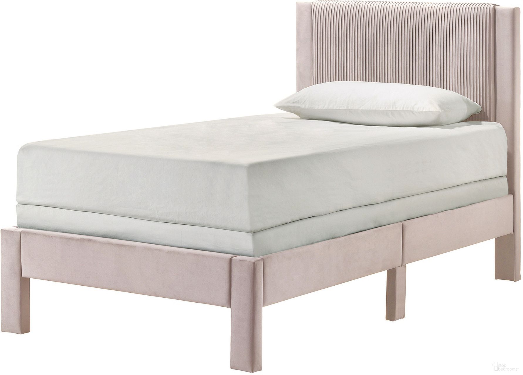 The appearance of Lucia Twin Bed In Pink designed by Crown Mark in the transitional interior design. This pink piece of furniture was selected by 1StopBedrooms from Lucia Collection to add a touch of cosiness and style into your home. Sku: 5097PK-T. Bed Size: Twin. Material: Pb.