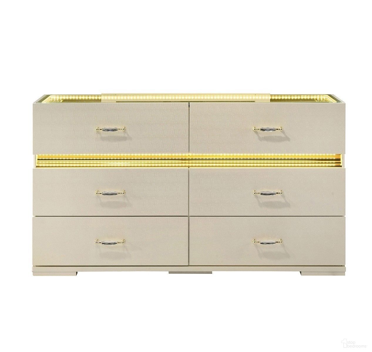 Lucida Dresser with LED In Beige
