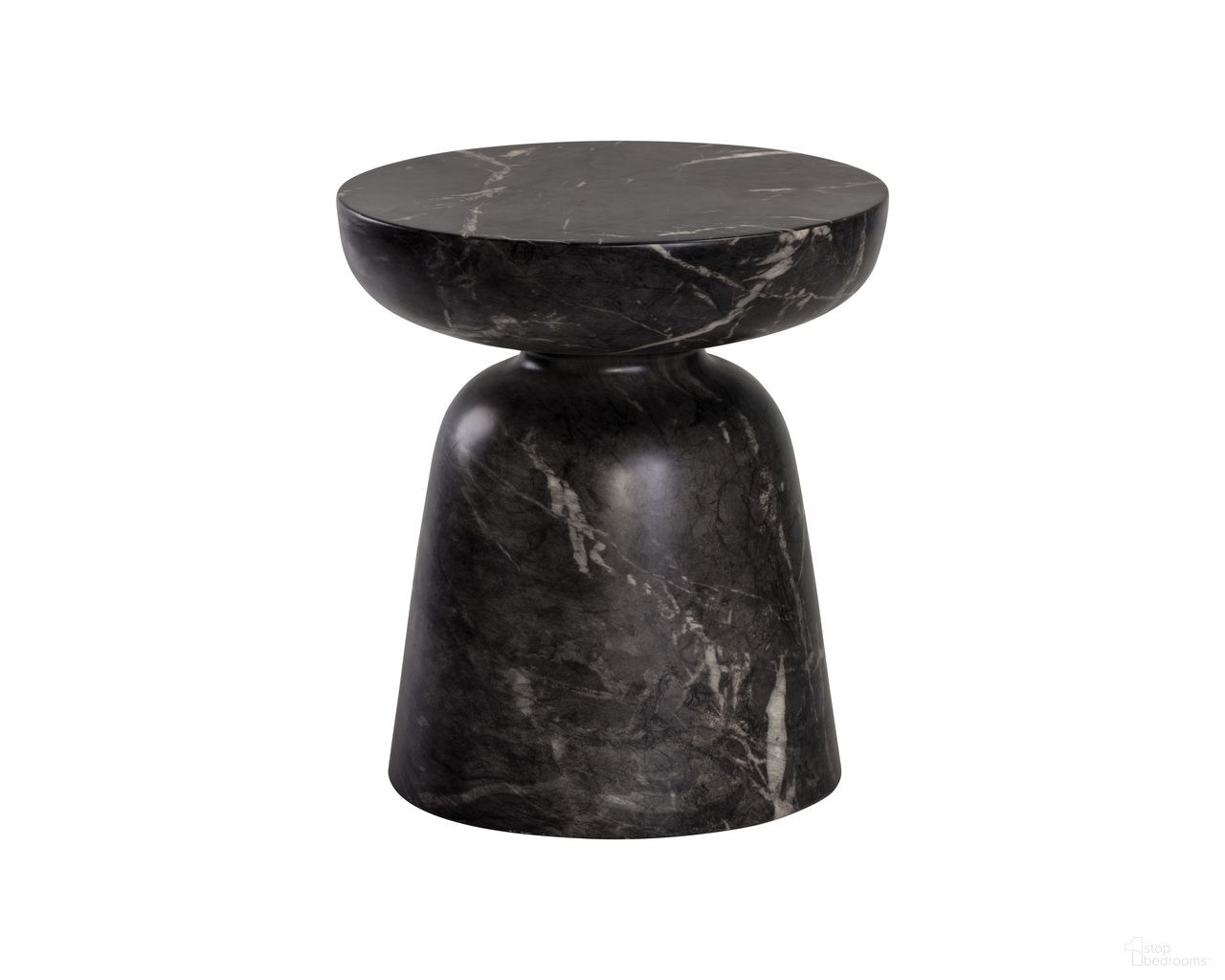 Lucida Marble Look End Table In Black
