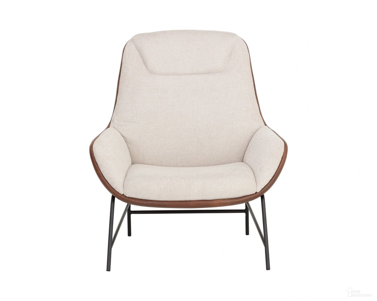 Lucier Lounge Chair In Belfast Oatmeal and Bravo Cognac