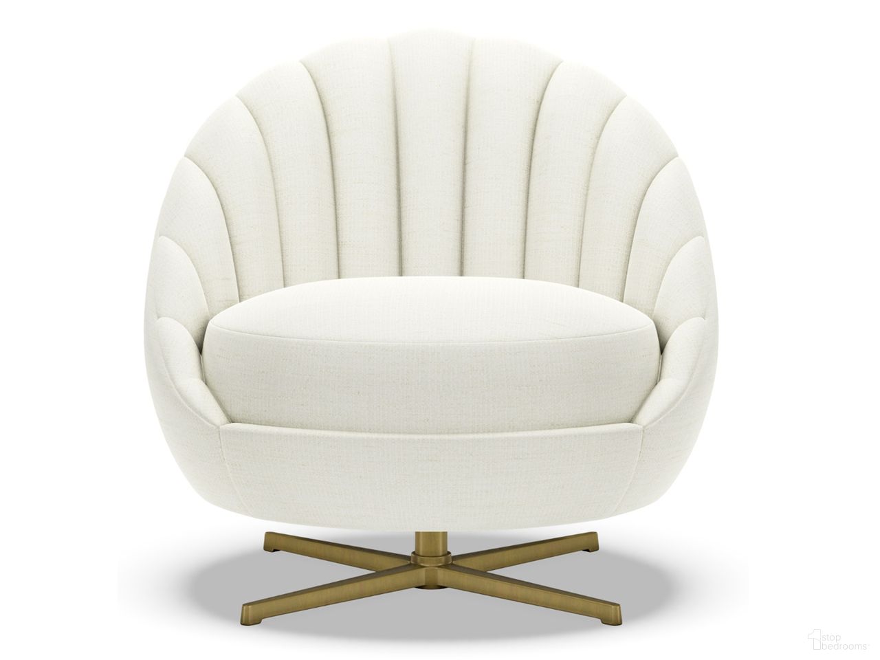 The appearance of Lucille Swivel Chair with Brass Base designed by Artistica Home in the modern / contemporary interior design. This ivory piece of furniture  was selected by 1StopBedrooms from Artistica Upholstery Collection to add a touch of cosiness and style into your home. Sku: 2634-11BSW. Material: Fabric.