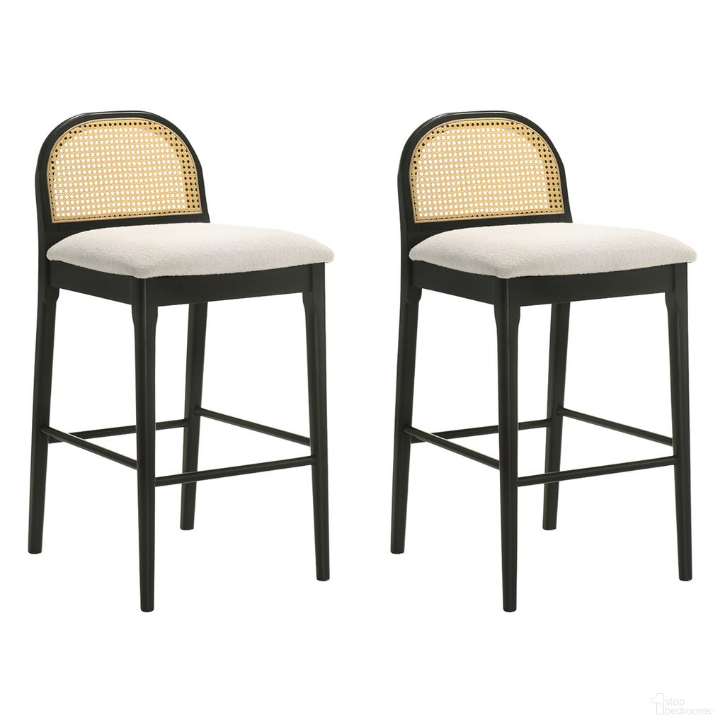 The appearance of Lucio Bar Height Bar Stool Set of 2 In Black and White designed by Armen Living in the modern / contemporary interior design. This black and white piece of furniture was selected by 1StopBedrooms from Lucio Collection to add a touch of cosiness and style into your home. Sku: LCLCBAWHBLK30;LCLCBAWHBLK30. Material: Polyester.