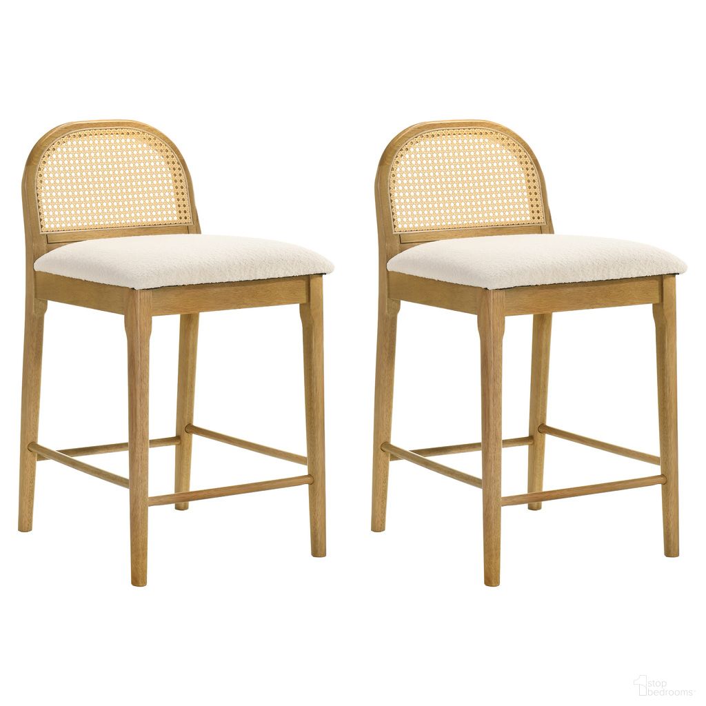 The appearance of Lucio Counter Height Bar Stool Set of 2 In Amber Glow and White designed by Armen Living in the modern / contemporary interior design. This amber glow and white piece of furniture  was selected by 1StopBedrooms from Lucio Collection to add a touch of cosiness and style into your home. Sku: LCLCBAWHAG26;LCLCBAWHAG26. Material: Polyester.