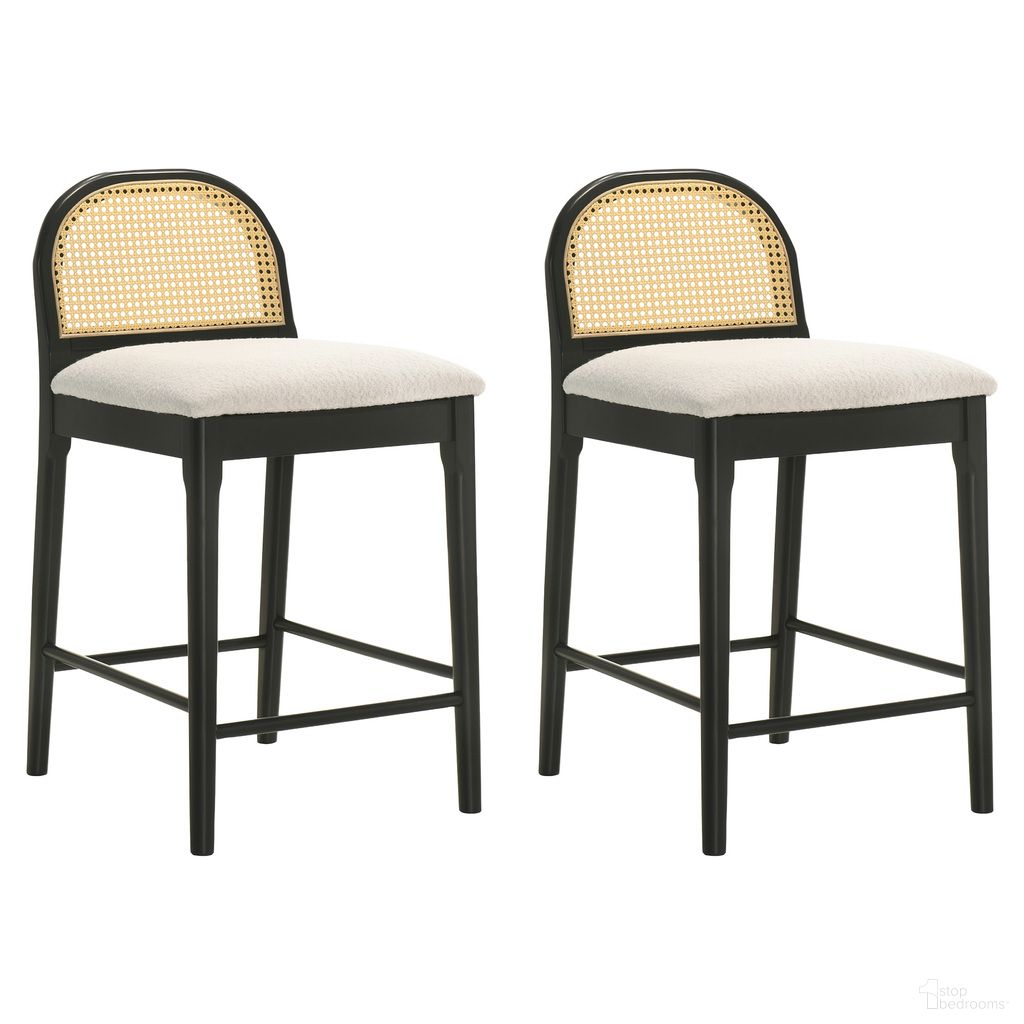 The appearance of Lucio Counter Height Bar Stool Set of 2 In Black and White designed by Armen Living in the modern / contemporary interior design. This black and white piece of furniture was selected by 1StopBedrooms from Lucio Collection to add a touch of cosiness and style into your home. Sku: LCLCBAWHBLK26;LCLCBAWHBLK26. Material: Polyester.