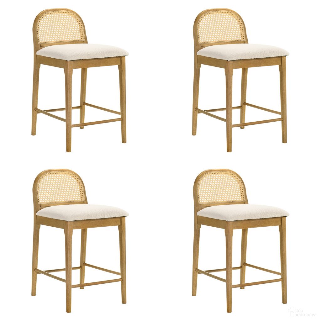 The appearance of Lucio Counter Height Bar Stool Set of 4 In Amber Glow and White designed by Armen Living in the modern / contemporary interior design. This amber glow and white piece of furniture  was selected by 1StopBedrooms from Lucio Collection to add a touch of cosiness and style into your home. Sku: LCLCBAWHAG26;LCLCBAWHAG26;LCLCBAWHAG26;LCLCBAWHAG26. Material: Polyester.
