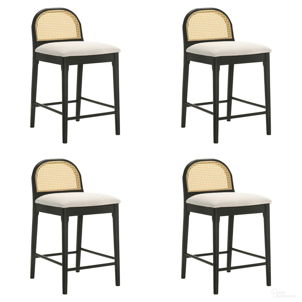 The appearance of Lucio Counter Height Bar Stool Set of 4 In Black and White designed by Armen Living in the modern / contemporary interior design. This black and white piece of furniture was selected by 1StopBedrooms from Lucio Collection to add a touch of cosiness and style into your home. Sku: LCLCBAWHBLK26;LCLCBAWHBLK26;LCLCBAWHBLK26;LCLCBAWHBLK26. Material: Polyester.