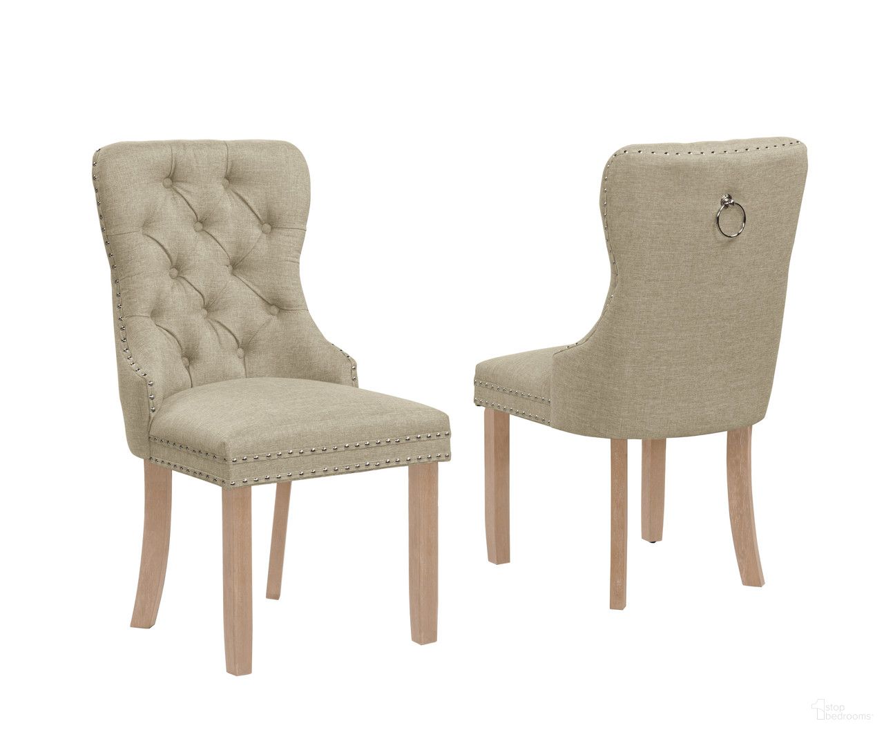 The appearance of Lucy Button Tufted Wing Back Chairs Set of 2 In Beige designed by Best Quality Furniture in the traditional interior design. This beige piece of furniture was selected by 1StopBedrooms from Lucy Collection to add a touch of cosiness and style into your home. Sku: SC1681. Material: Polyester. Chair Type: Side Chair.