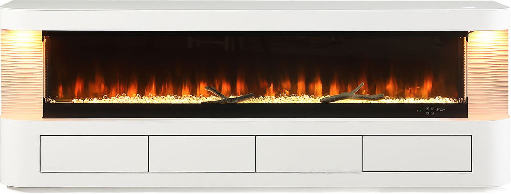 The appearance of Luken 71 Inch TV Stand with Electric Fireplace In White designed by Furniture of America in the modern / contemporary interior design. This white piece of furniture was selected by 1StopBedrooms from Luken Collection to add a touch of cosiness and style into your home. Sku: FM-AC8010WH-TV. Material: Pine.